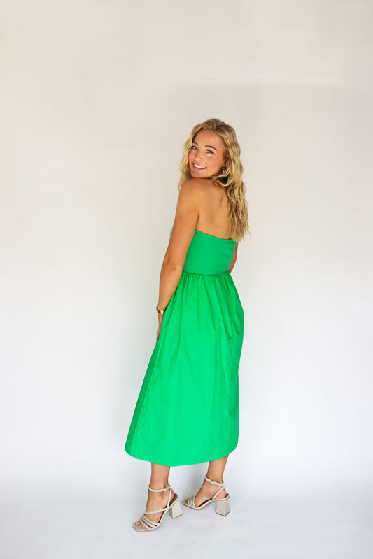 Gabriella Green Strapless Dress