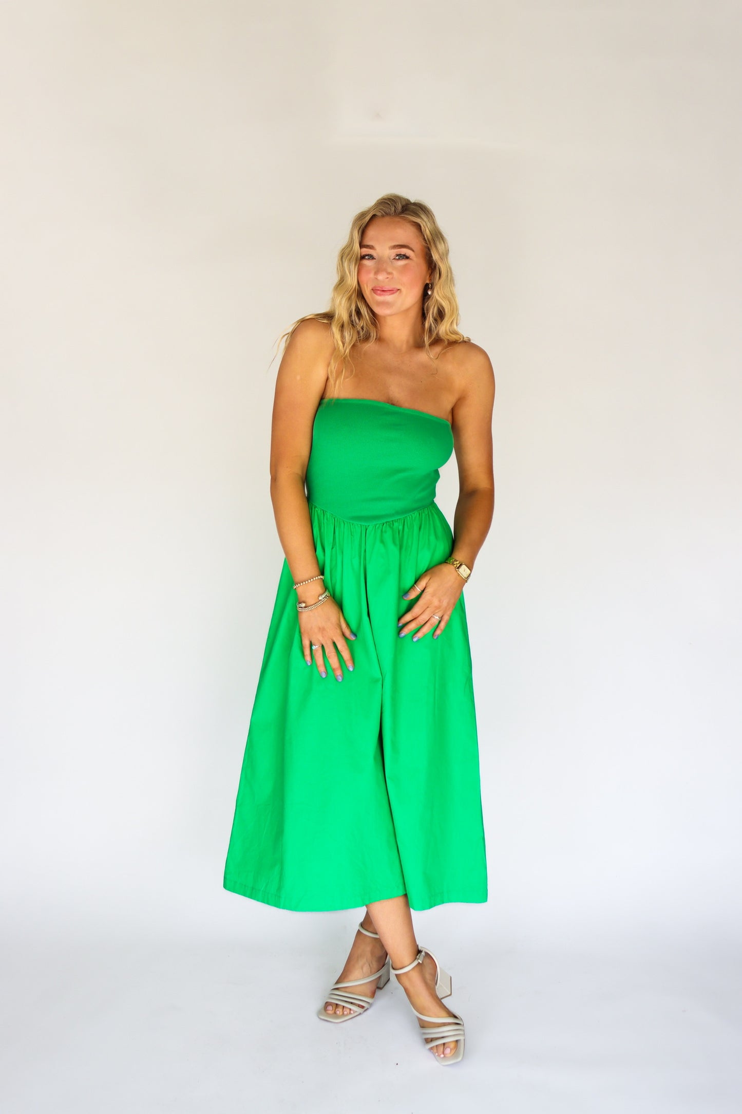 Gabriella Green Strapless Dress