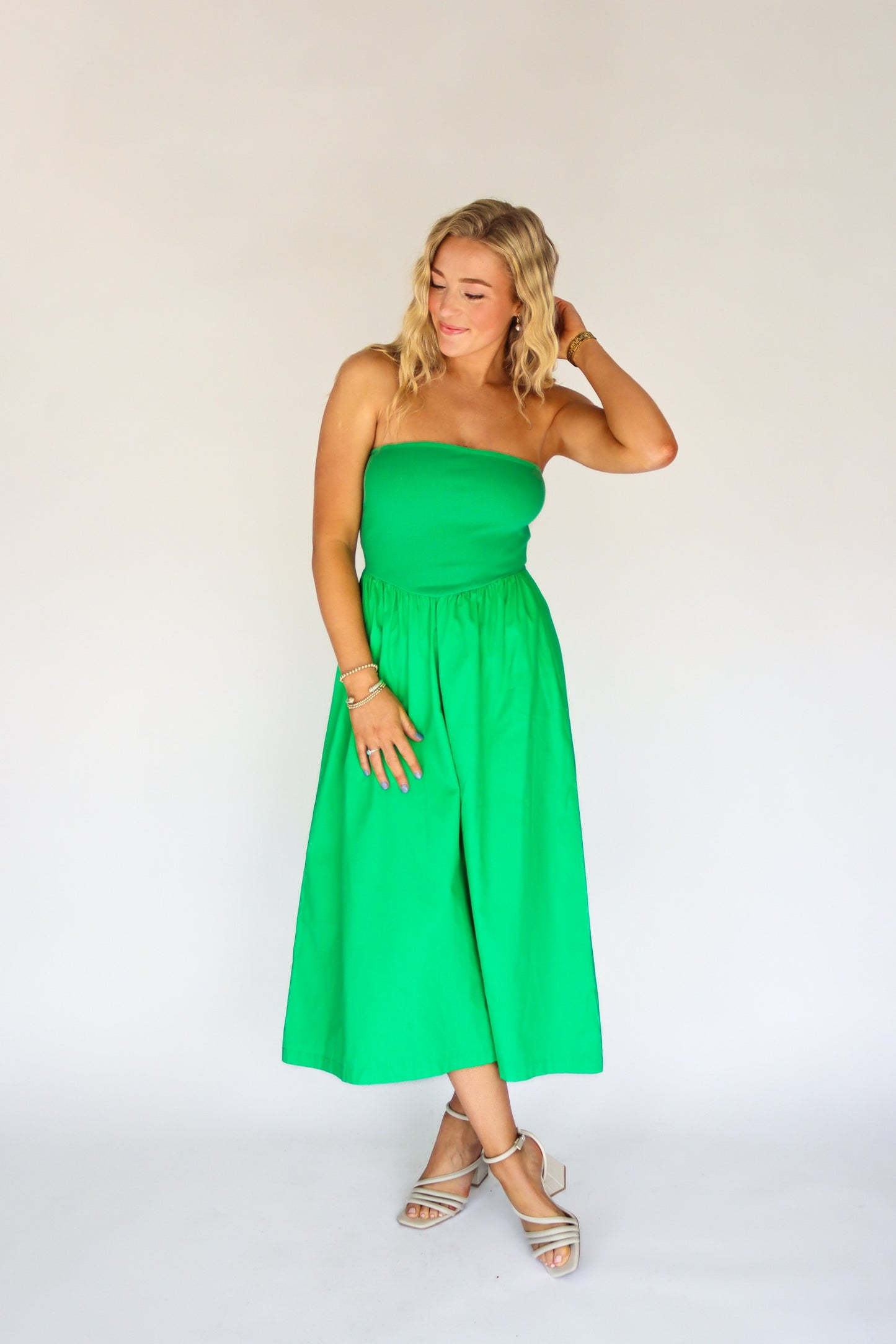 Gabriella Green Strapless Dress