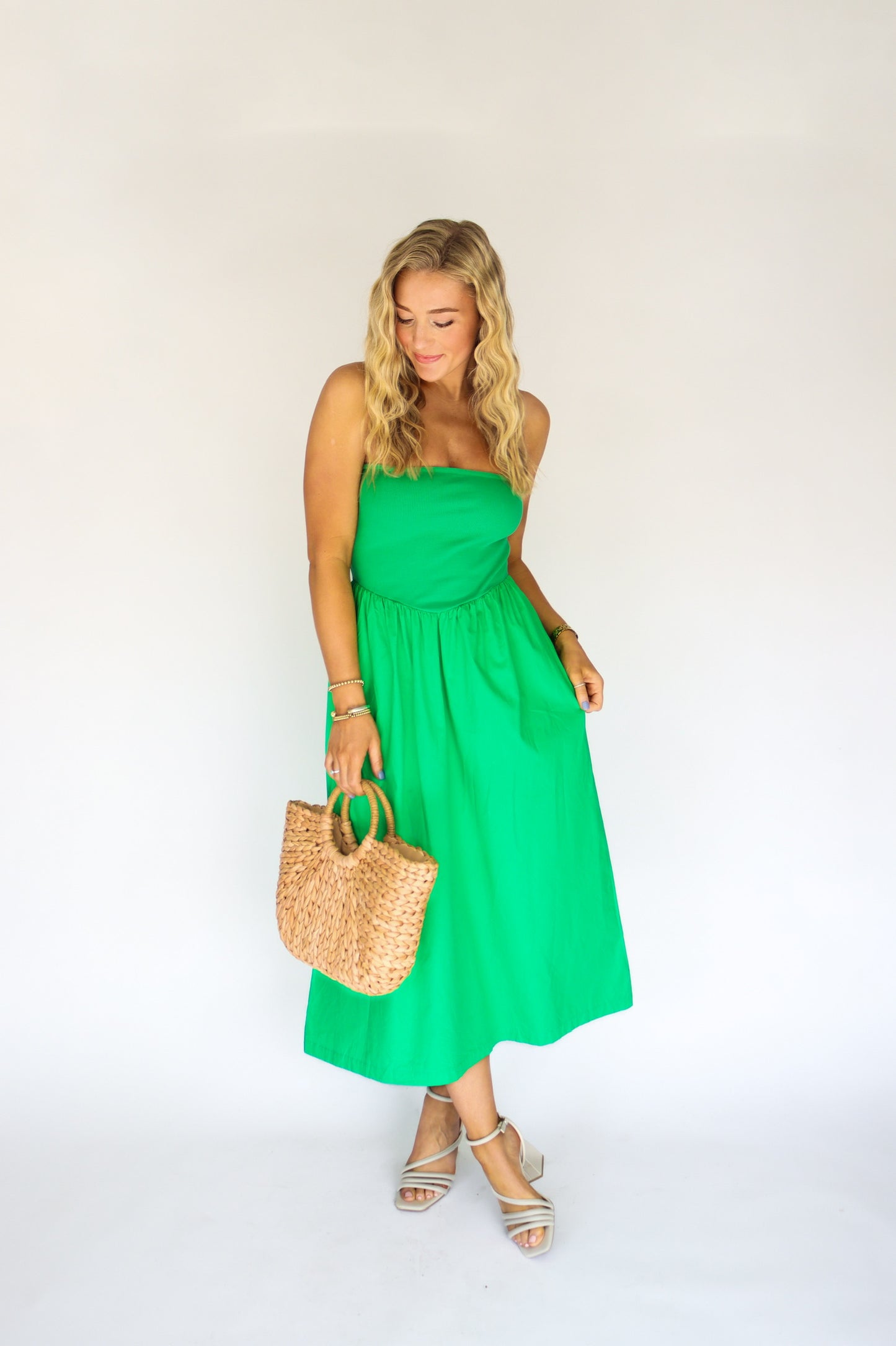 Gabriella Green Strapless Dress