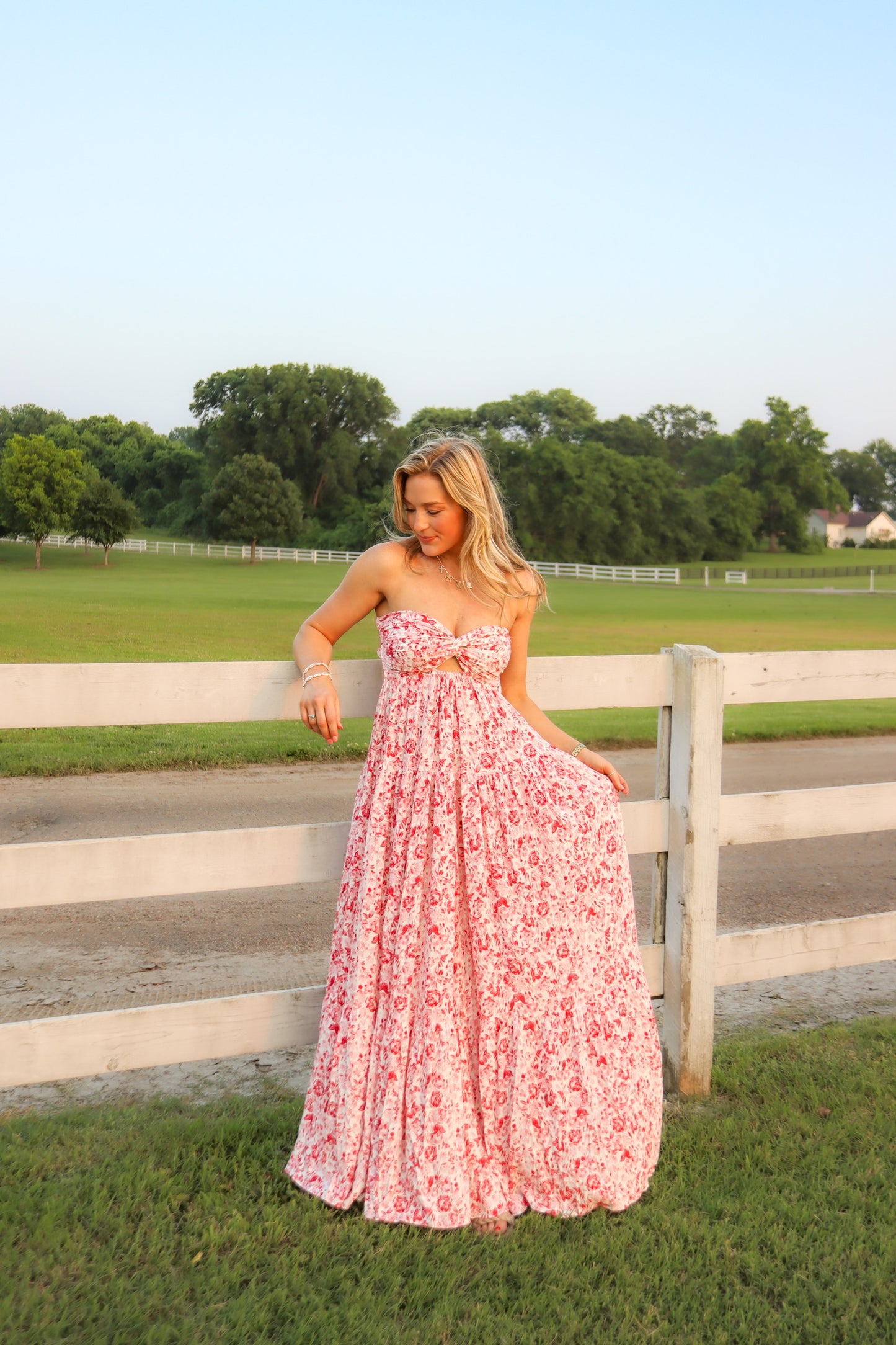 Golden Hour Dreams Strapless Dress