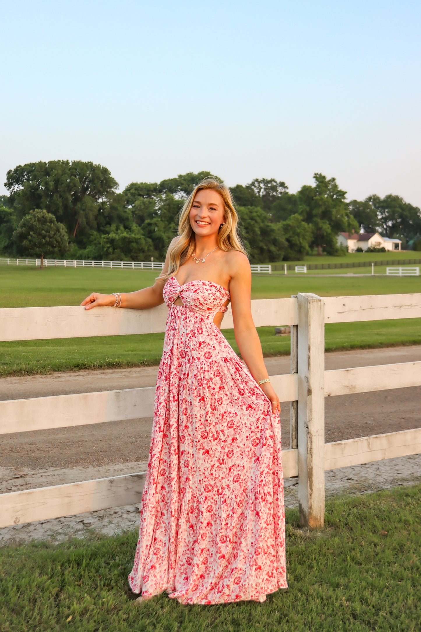 Golden Hour Dreams Strapless Dress