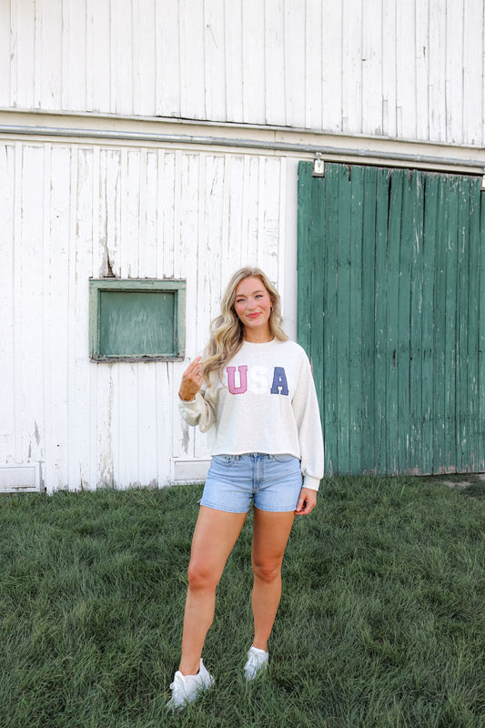USA Cropped Sweatshirt