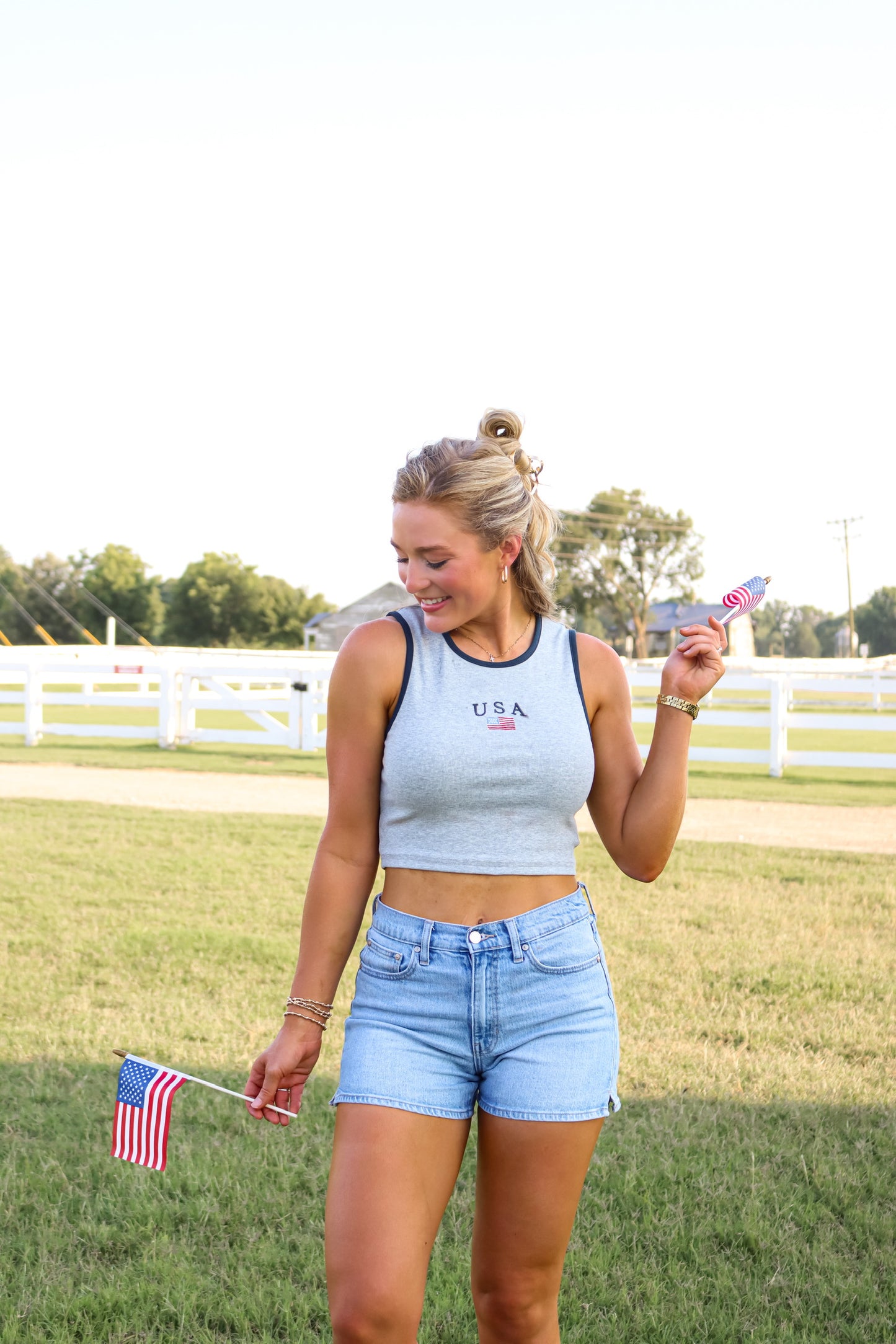 USA Cropped Tank Top