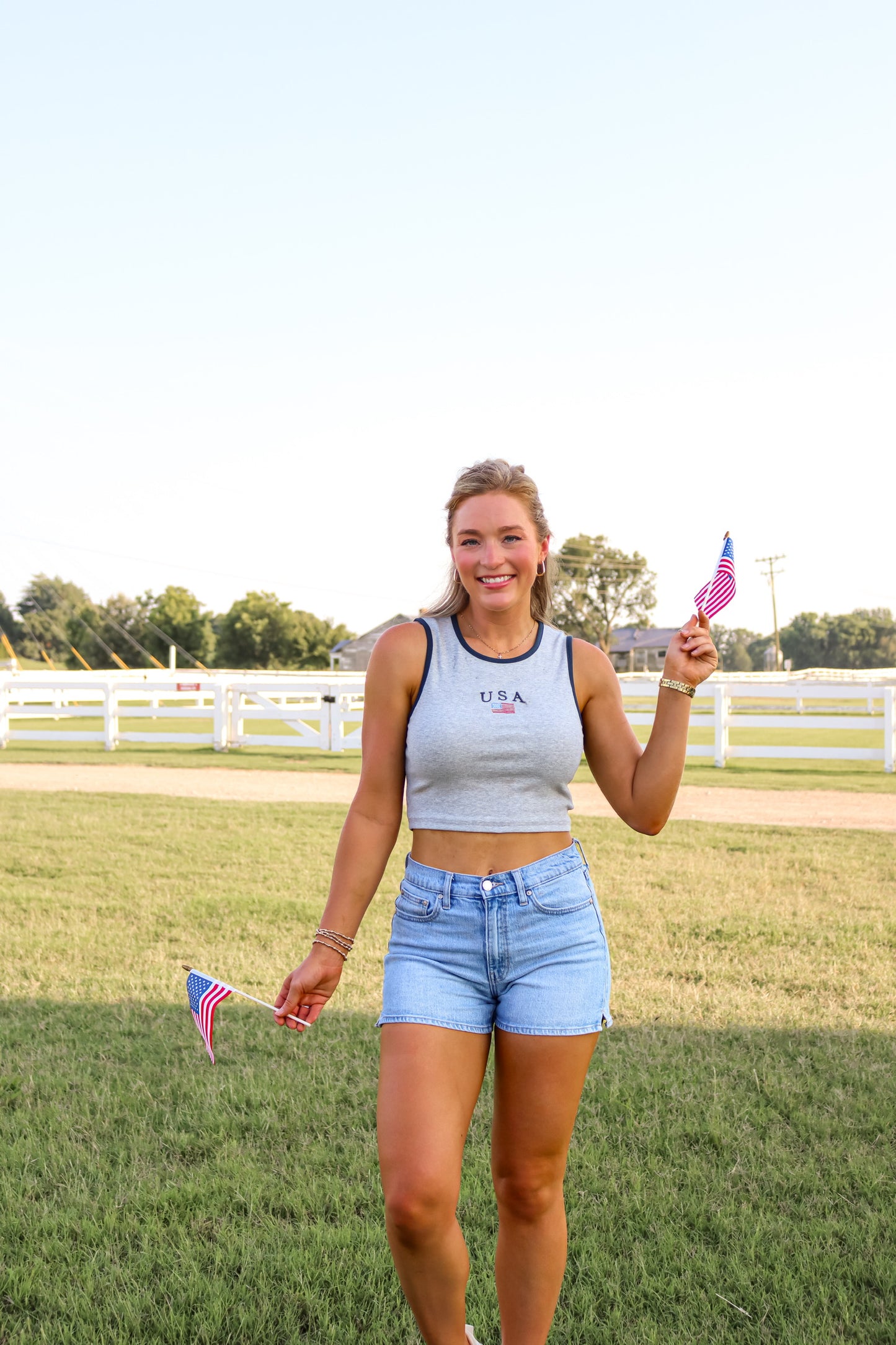 USA Cropped Tank Top