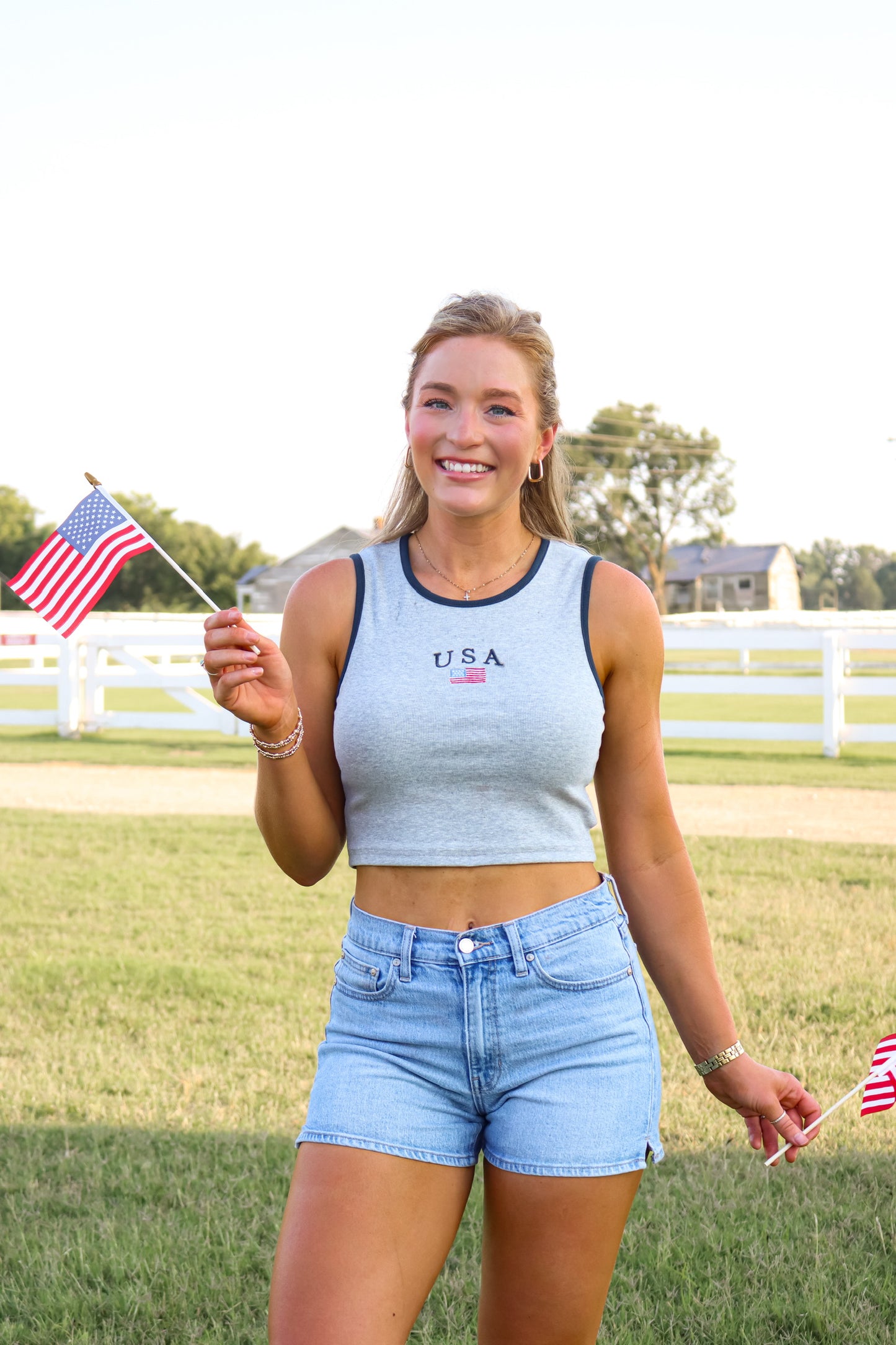 USA Cropped Tank Top