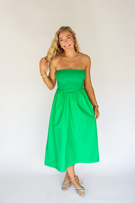 Gabriella Green Strapless Dress