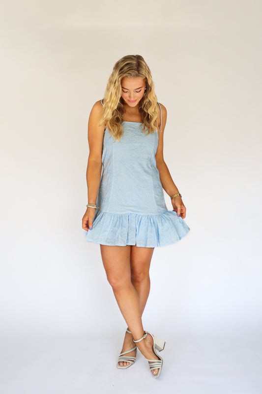 Haylee Baby Blue Mini Dress