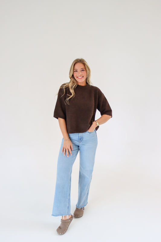 Coffee Date Drop Sleeve Sweater