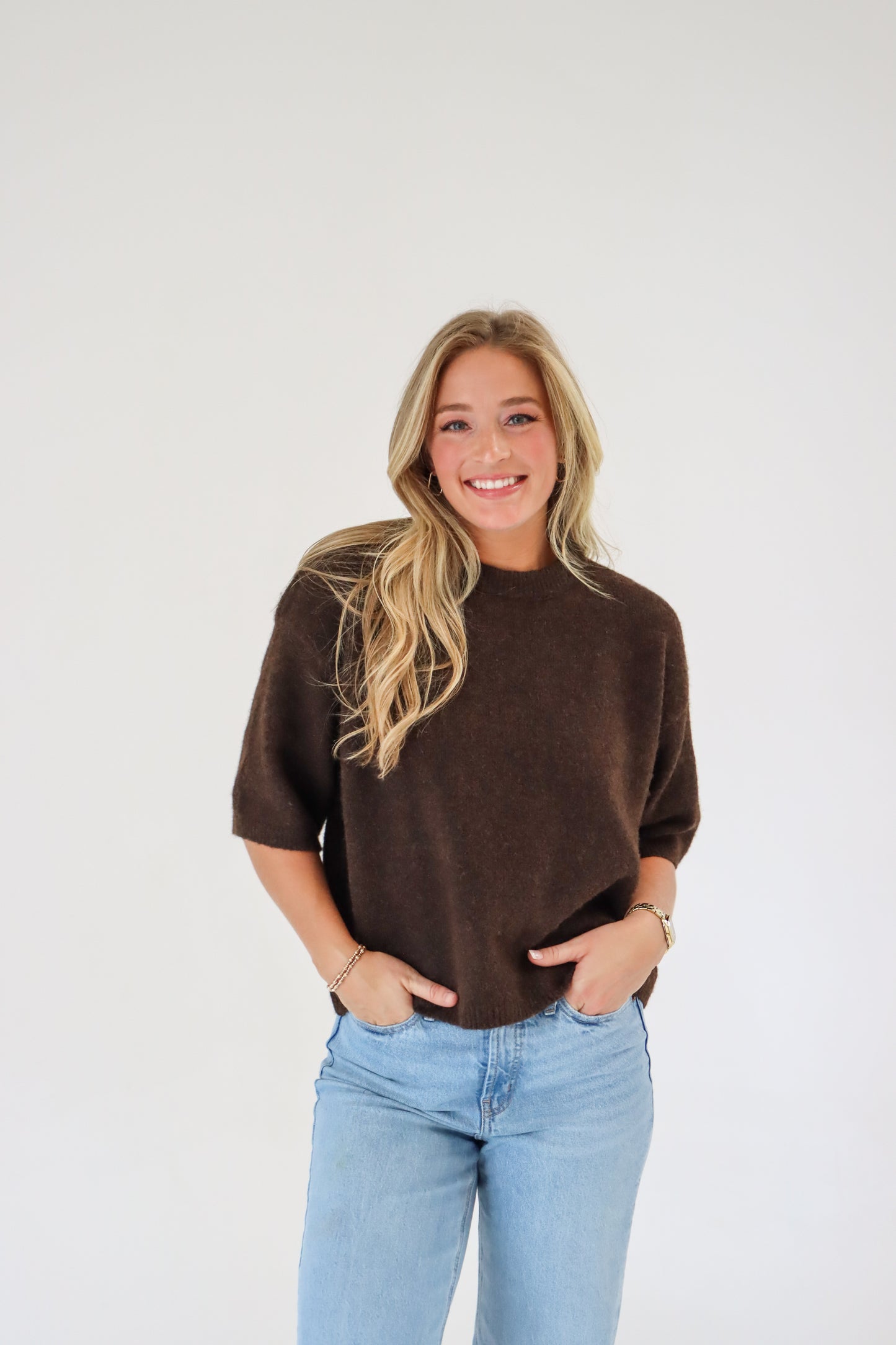 Coffee Date Drop Sleeve Sweater