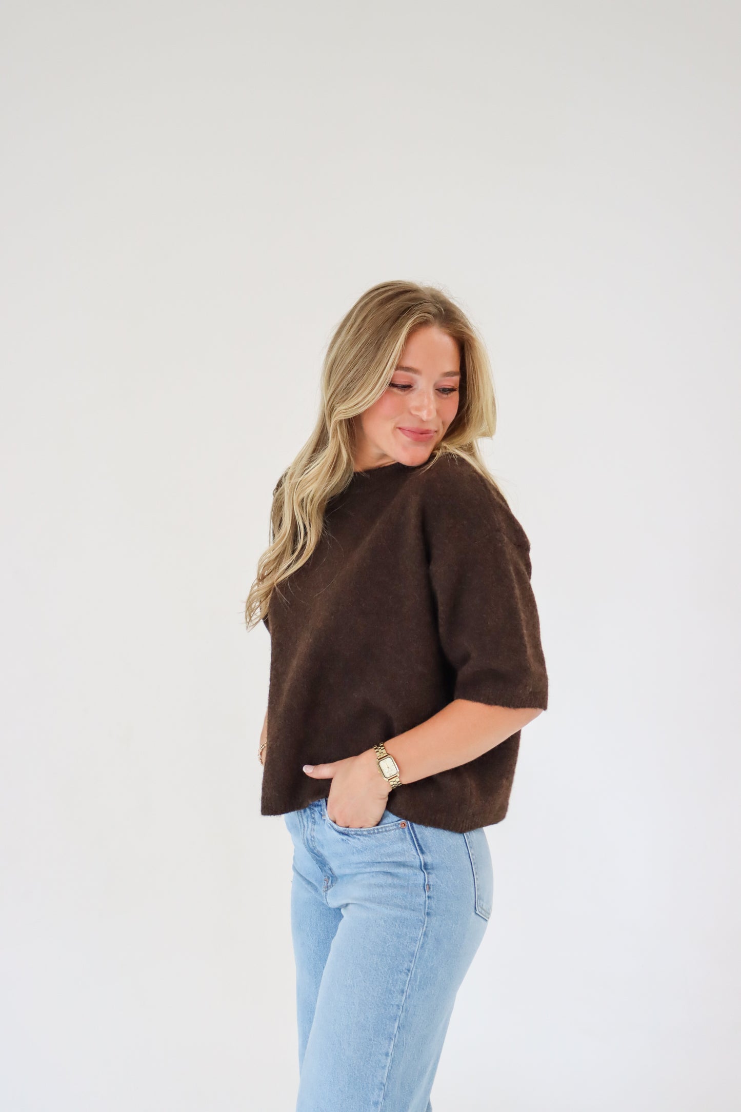 Coffee Date Drop Sleeve Sweater