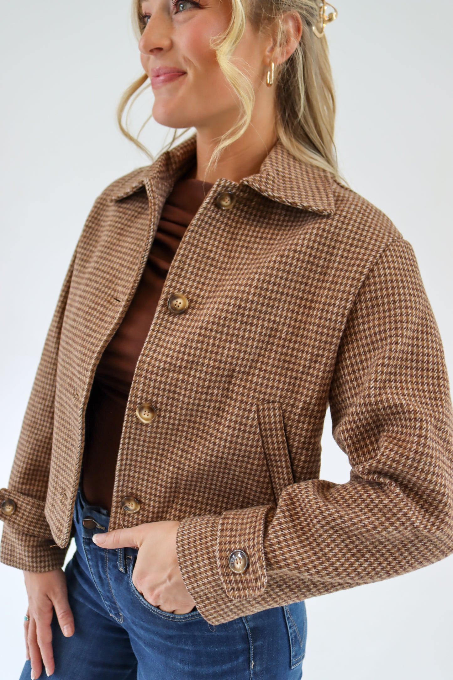 Brown Gingham Jacket