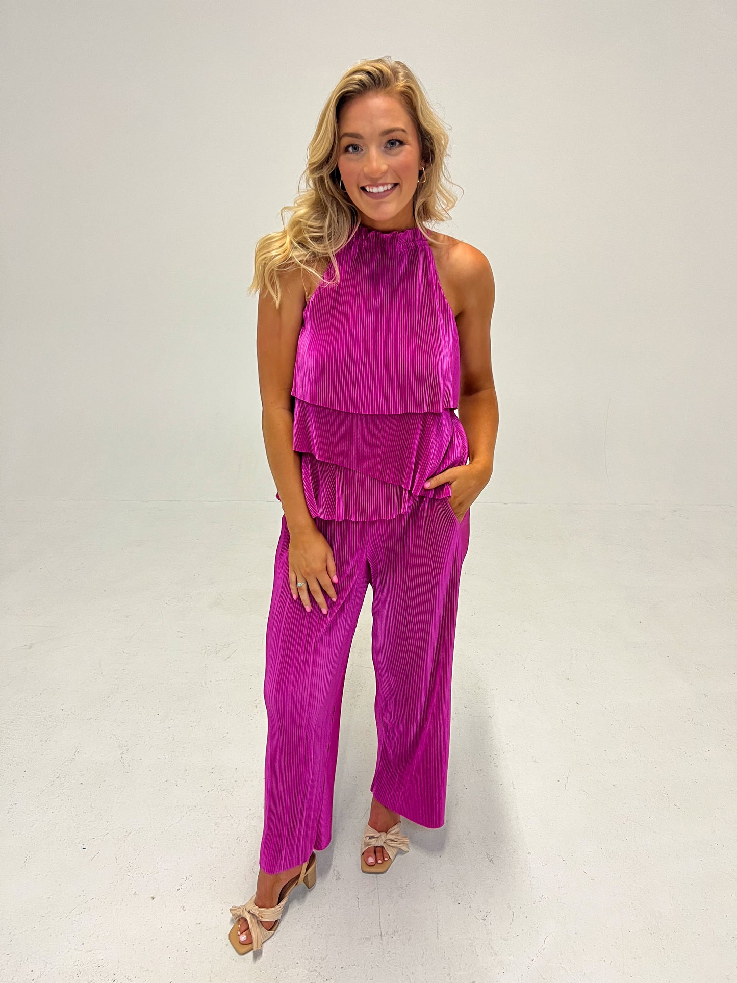 Call Me Maybe Fuchsia Jumpsuit