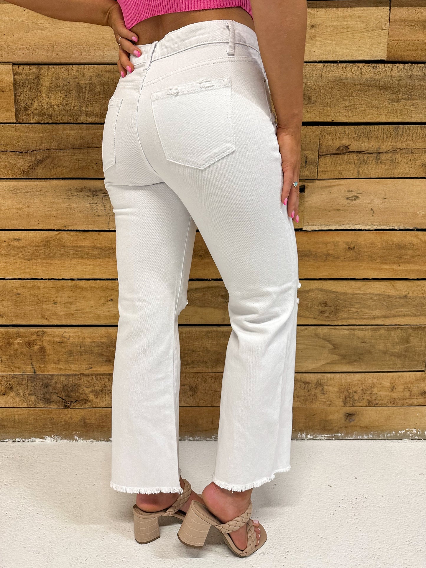 Gabriella Slim Straight White Denim