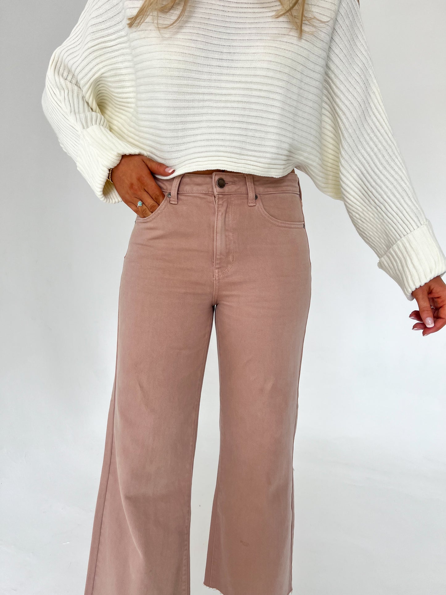 Keep Me Close Blush Pink Wide Leg Pant