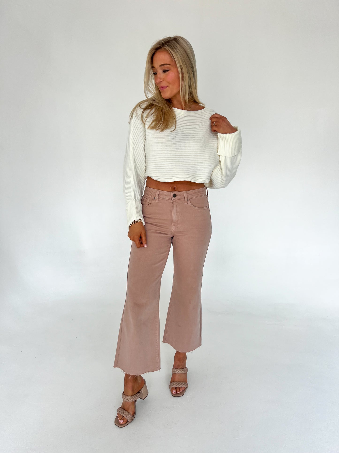 Keep Me Close Blush Pink Wide Leg Pant