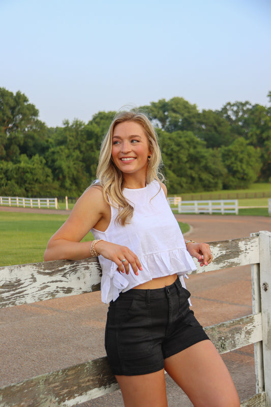 Flirt Alert White Tank Top
